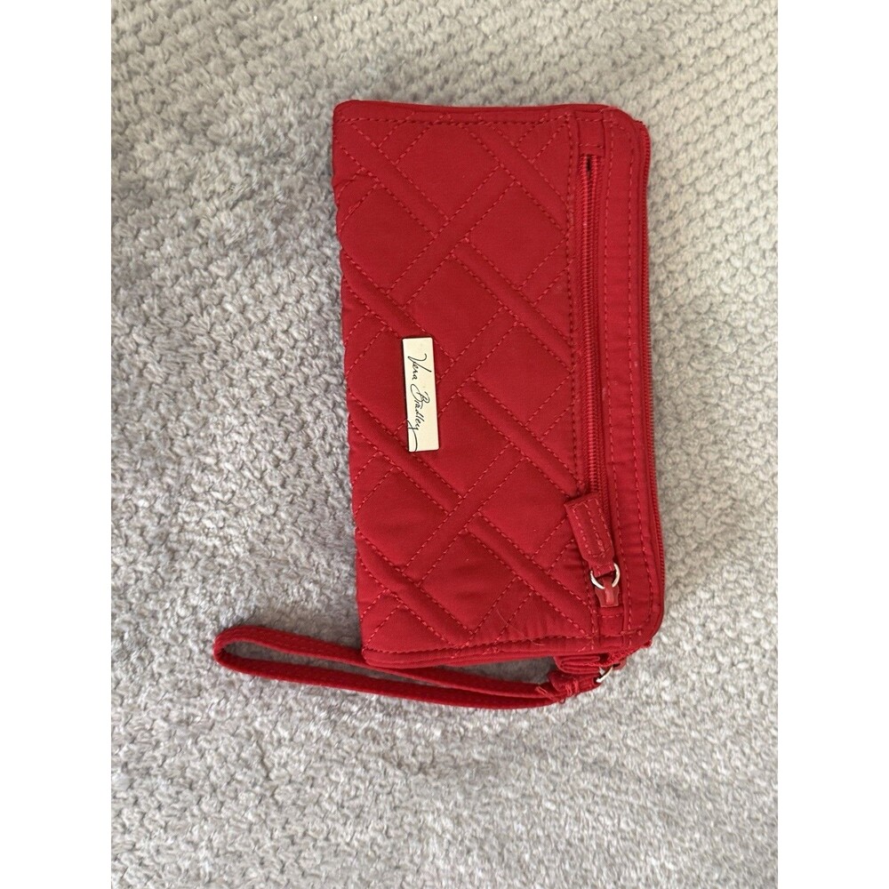 Vera Bradley Red Quilted Fabric Wristlet